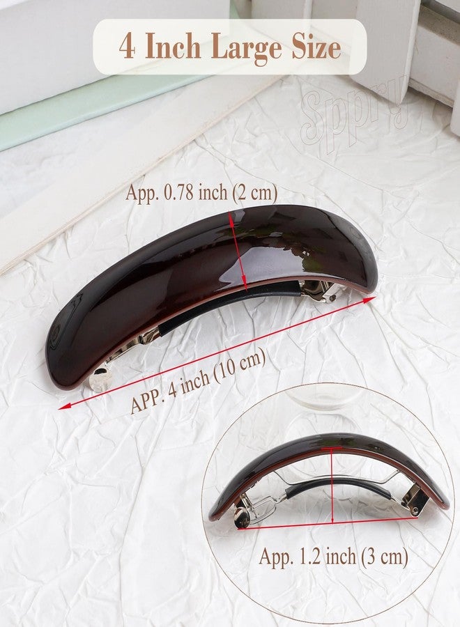 Sppry French Large Arc-shaped Adjustable Hair Clip Barrette for Women, Automatic Clasp (Dark Brown) - Image 4